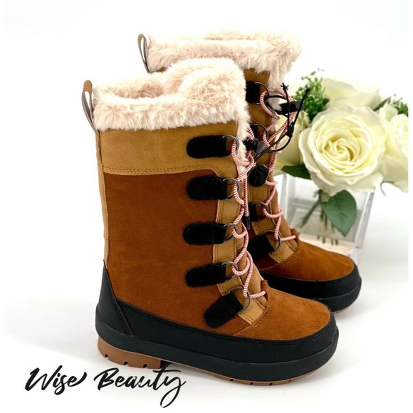 NEW Girl’s Alberta Boots Size 13 Shoe Brown Thermolite Insulated All In Motion - Picture 8 of 8